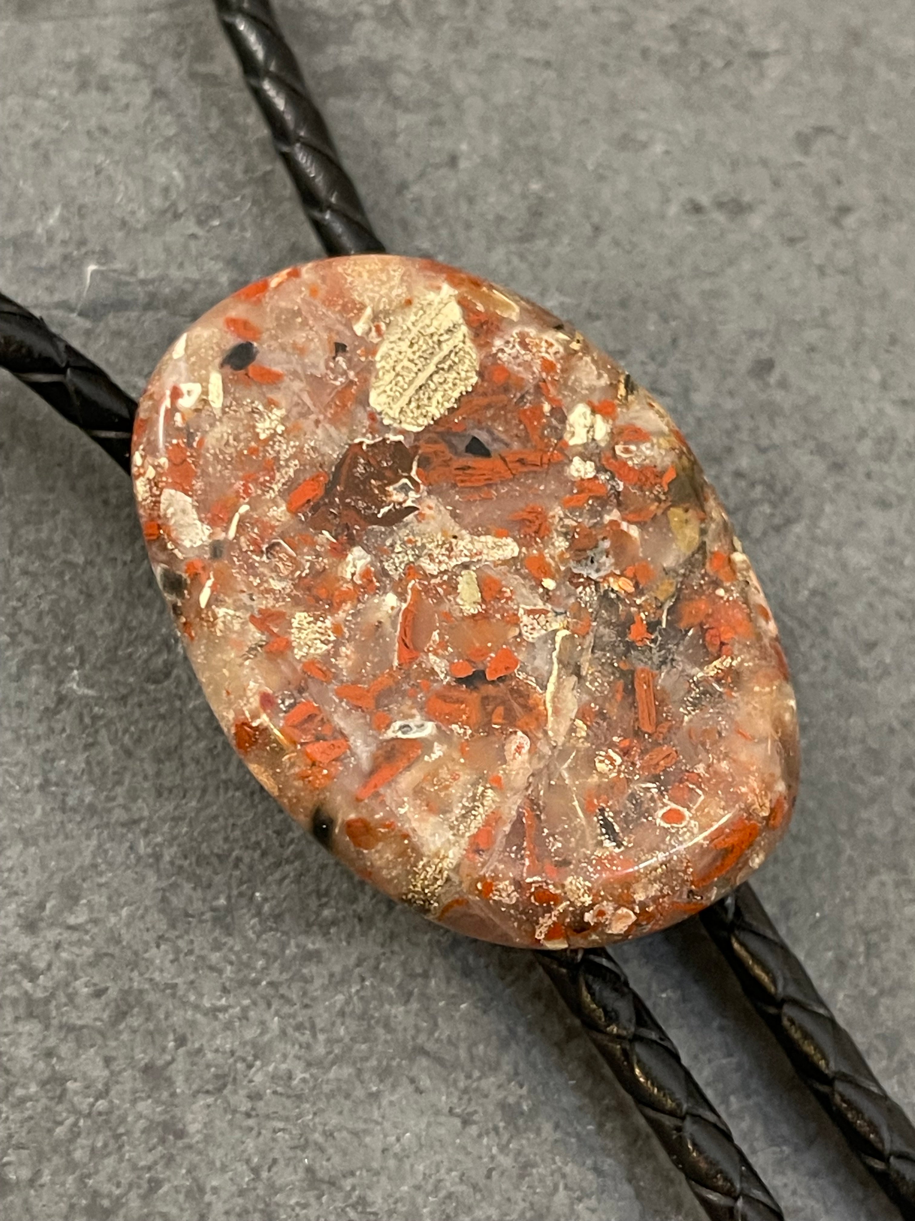 Brush Strokes – Brecciated Red Jasper Bolo Tie