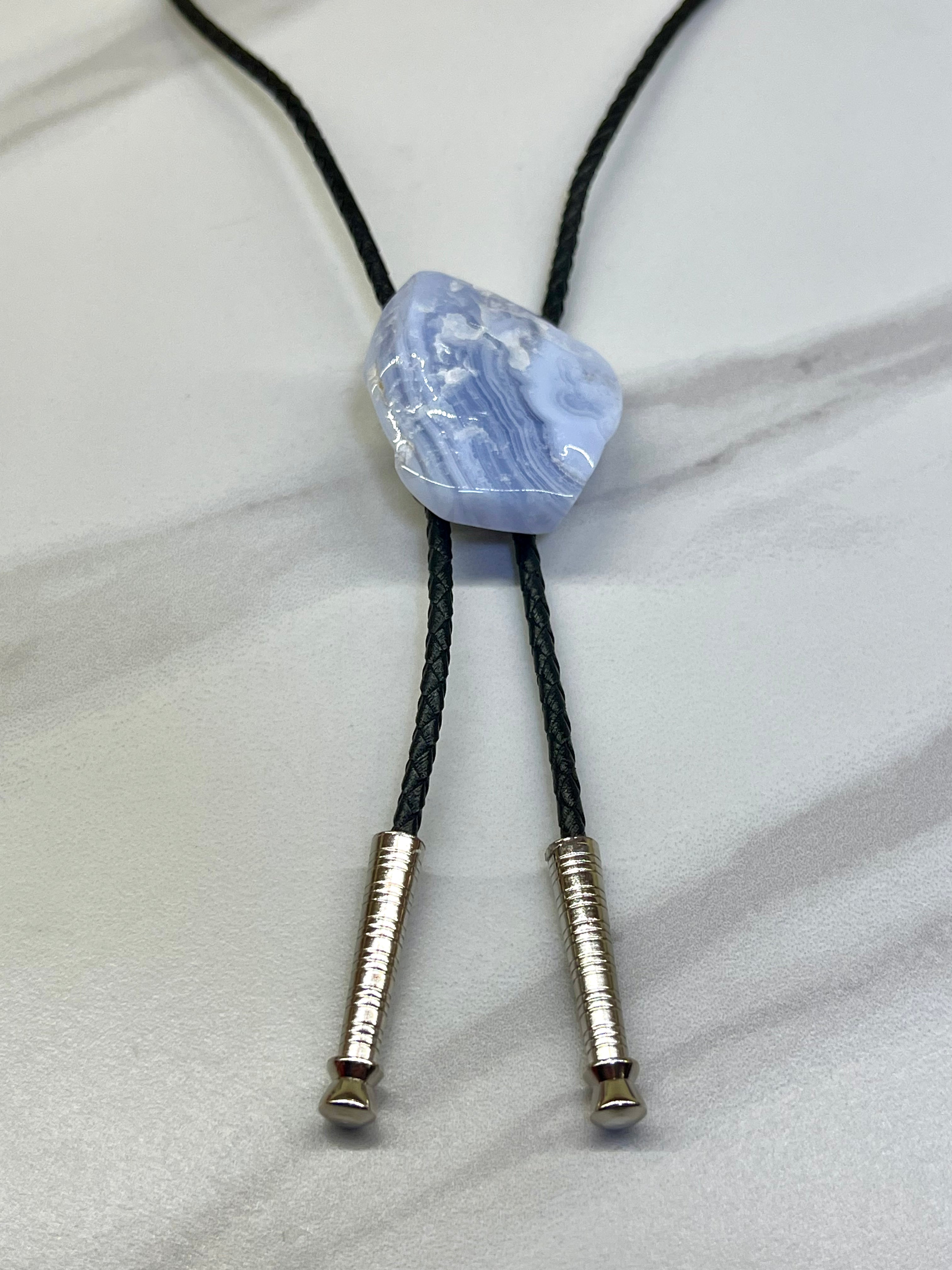 Blue Lace Agate Bolo Tie