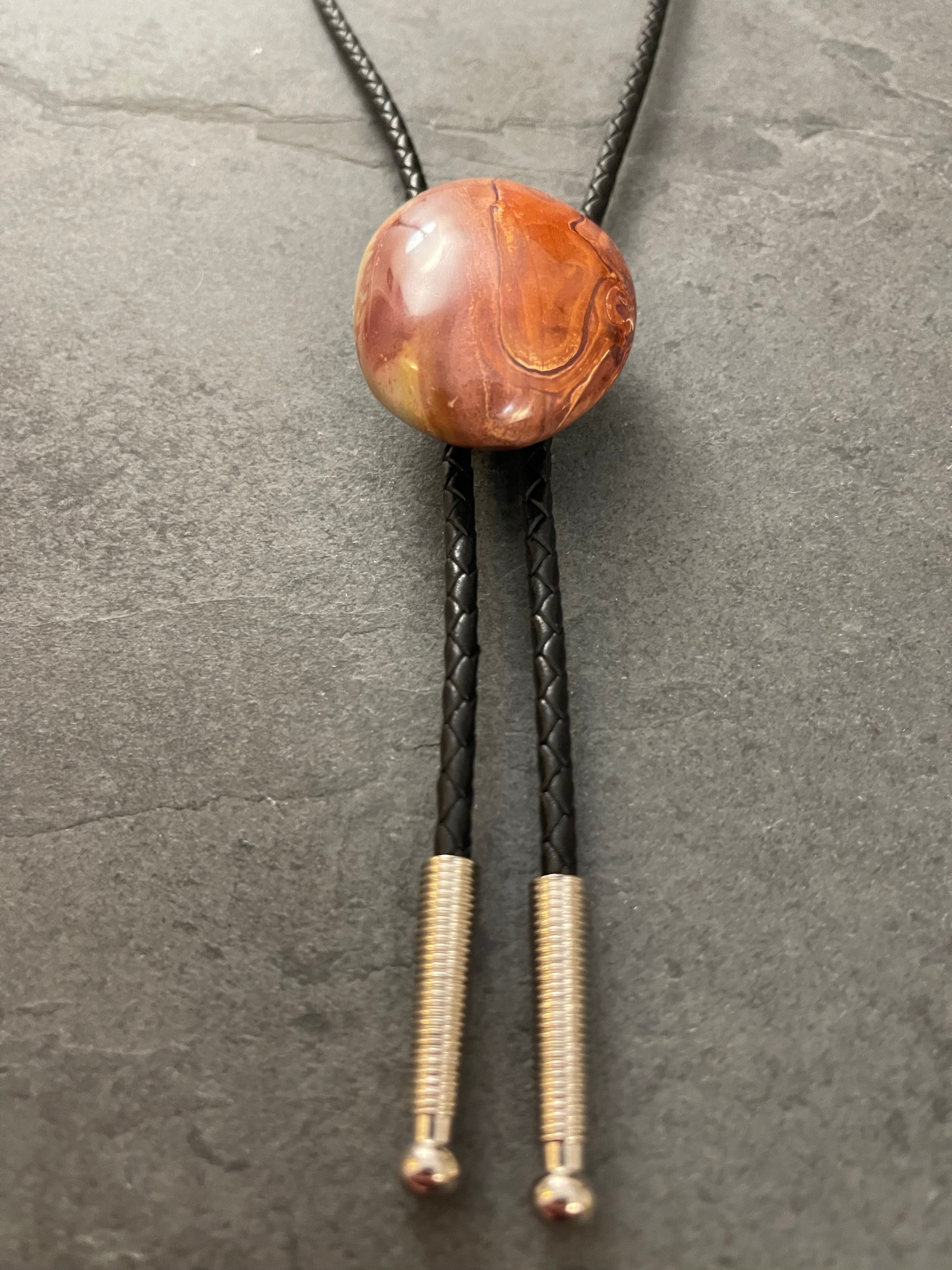 Terracotta Cascade – Polychrome Jasper Bolo Tie