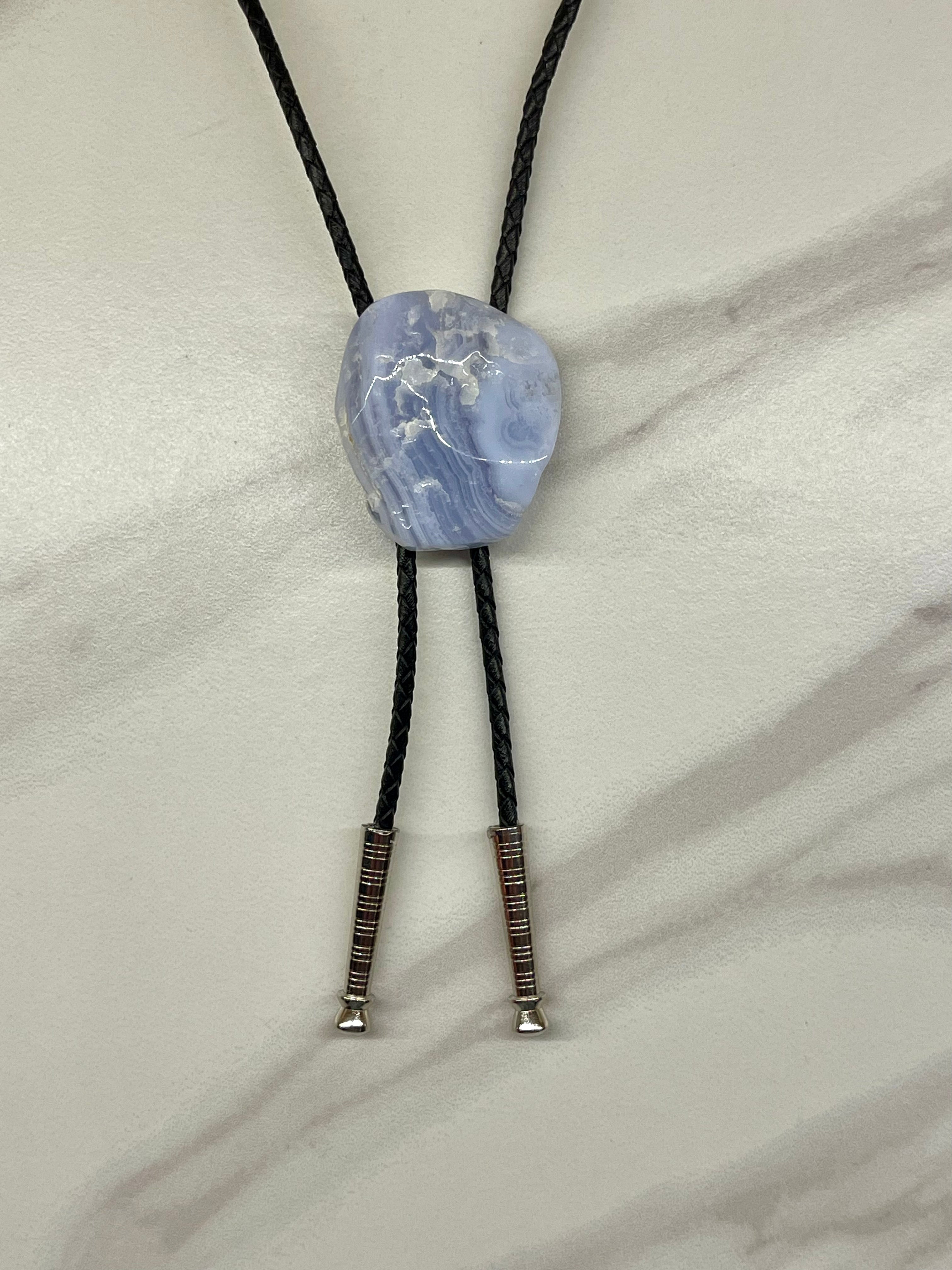 Blue Lace Agate Bolo Tie
