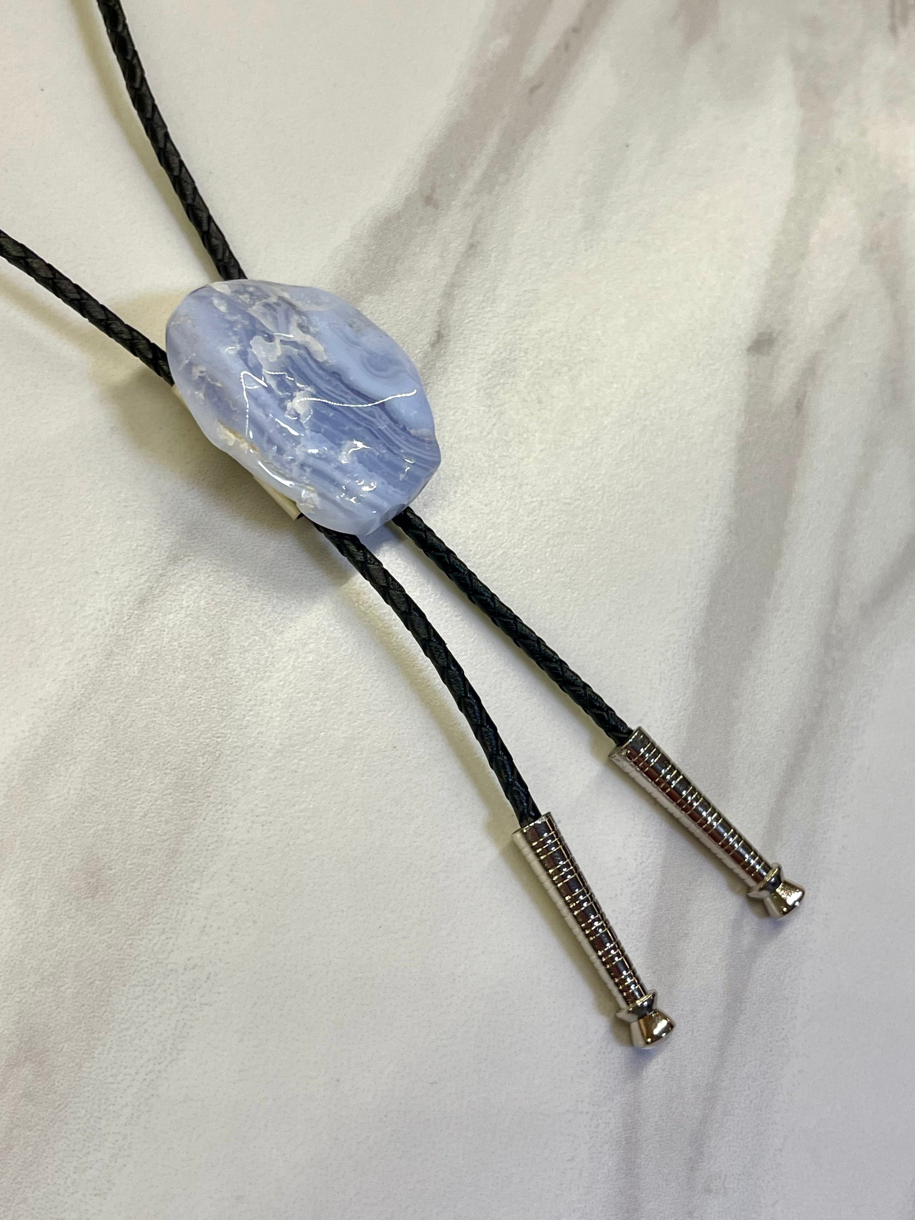 Blue Lace Agate Bolo Tie