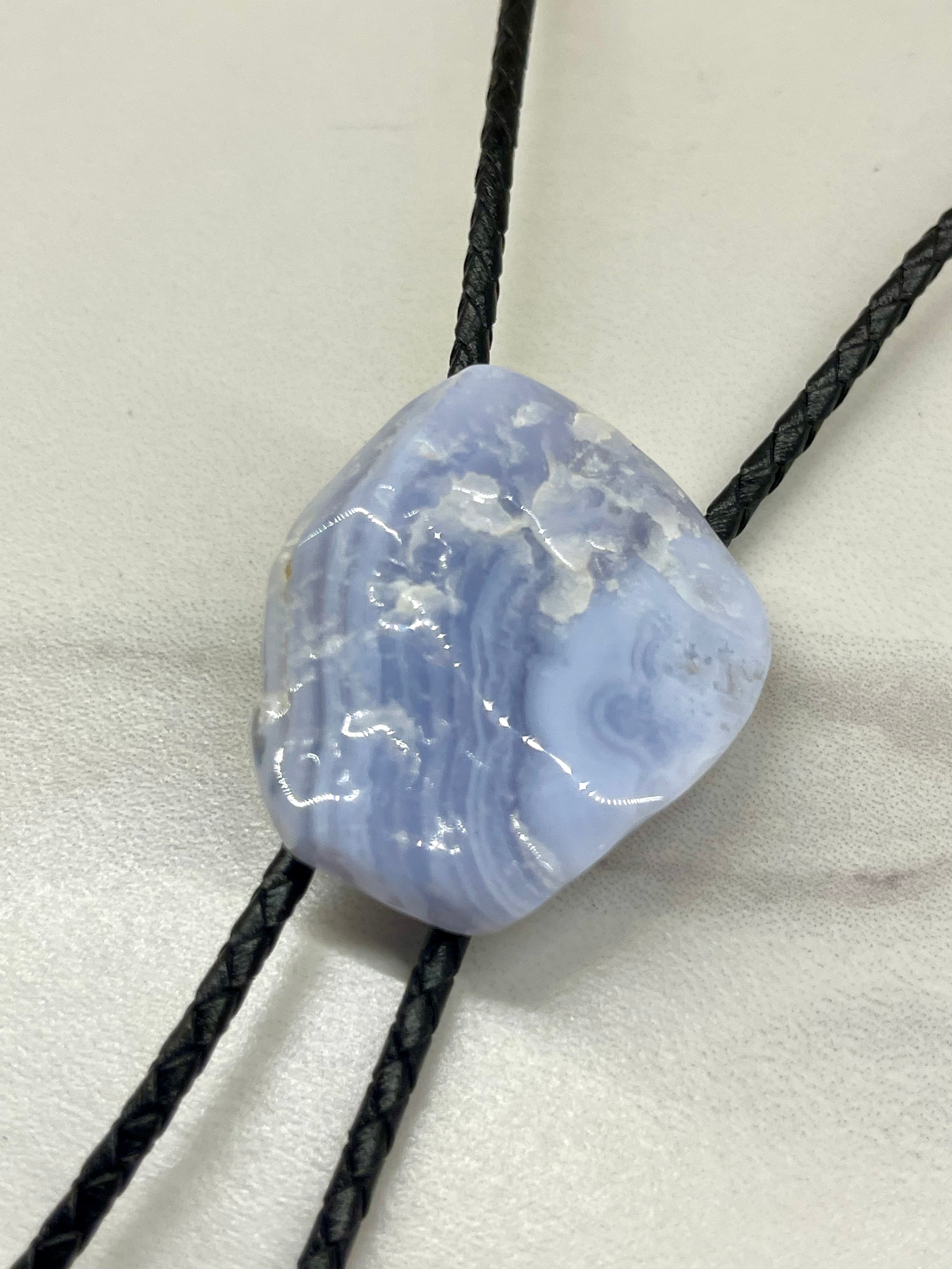 Blue Lace Agate Bolo Tie