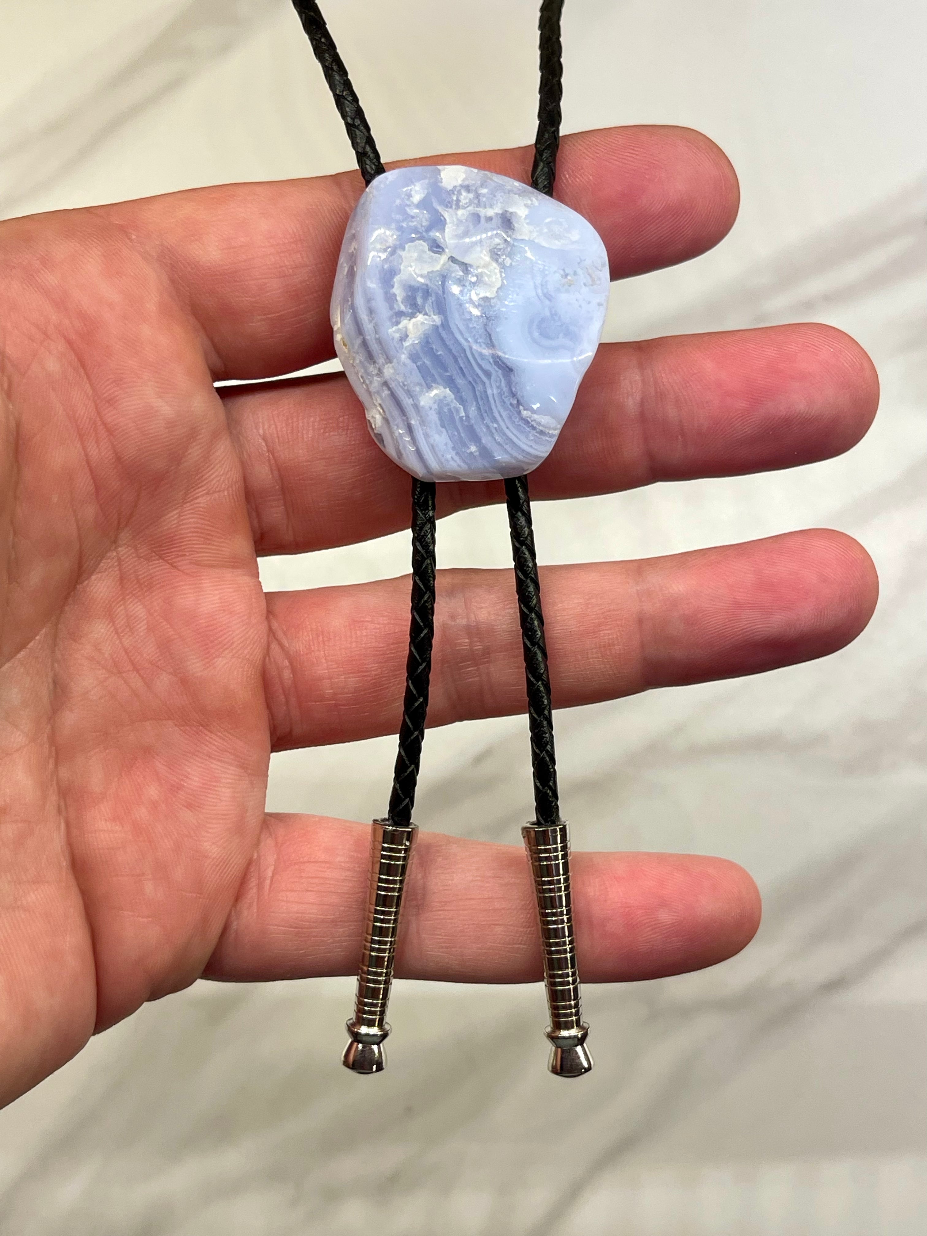 Blue Lace Agate Bolo Tie
