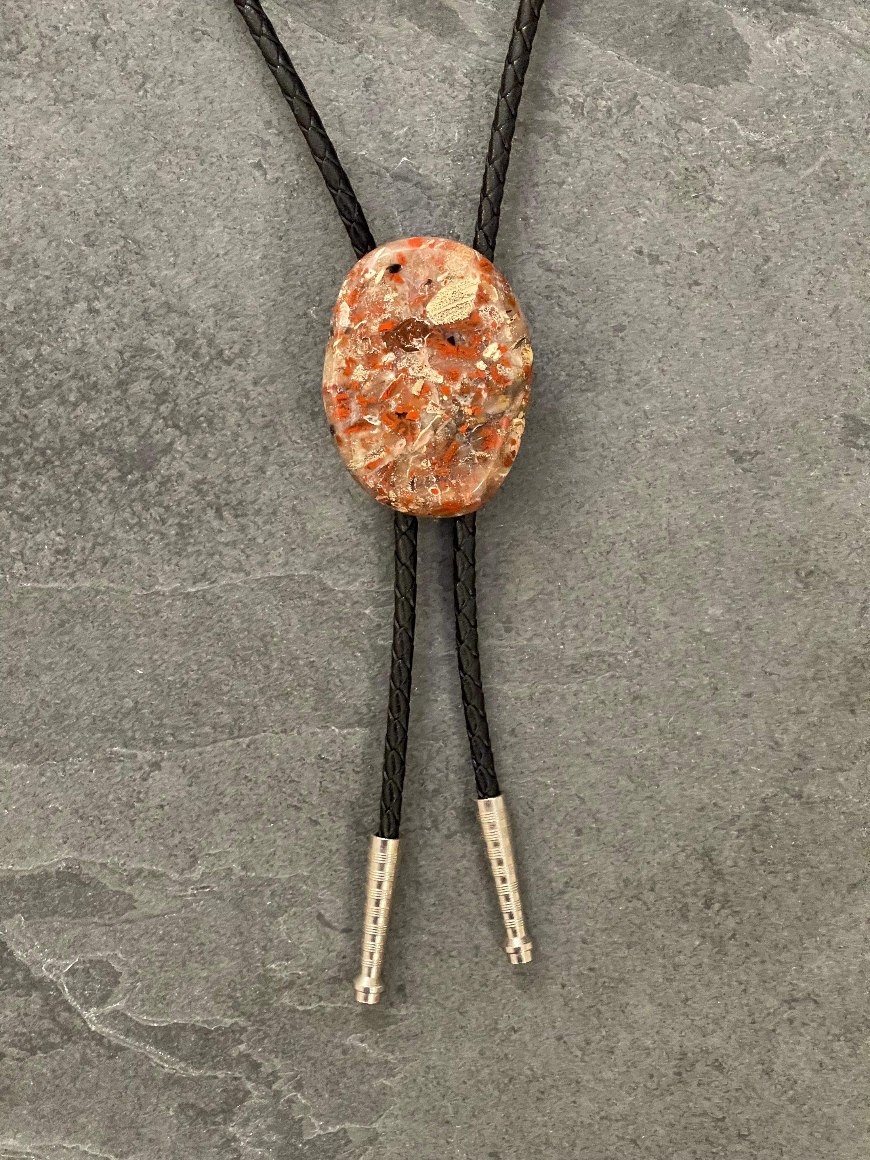 Brush Strokes – Brecciated Red Jasper Bolo Tie