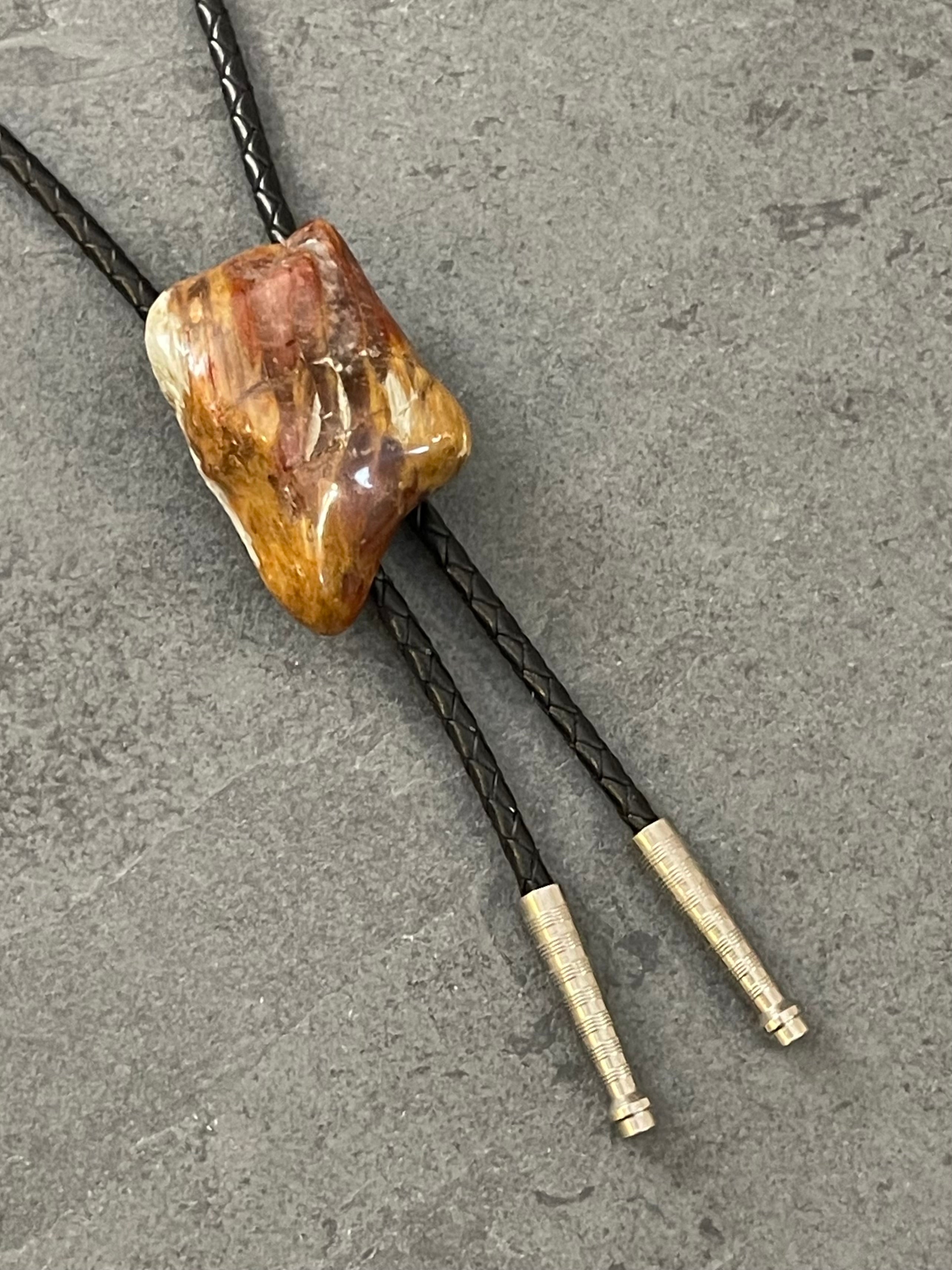 Sepia Horizon – Amphibole Quartz Bolo Tie