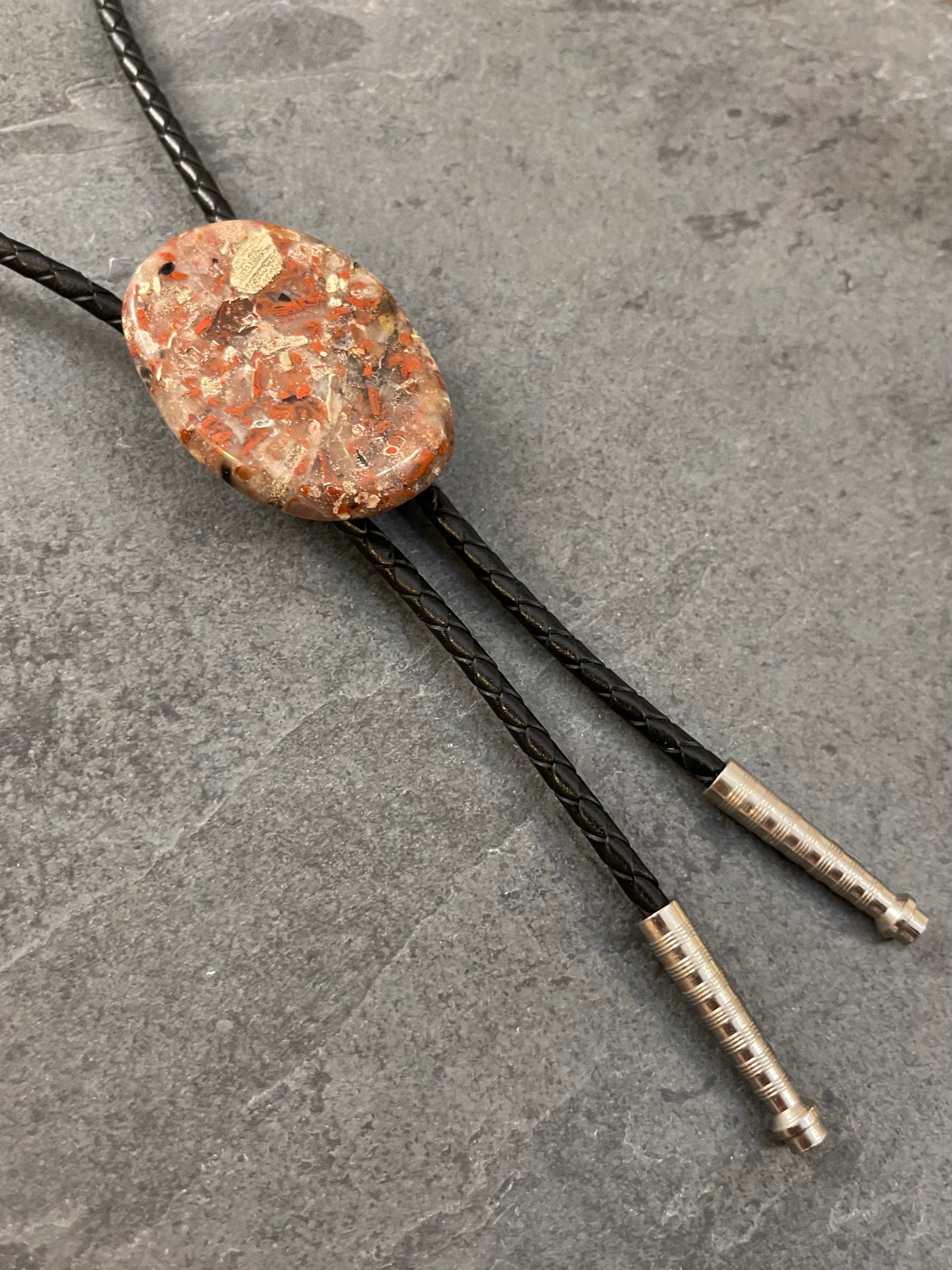 Brush Strokes – Brecciated Red Jasper Bolo Tie