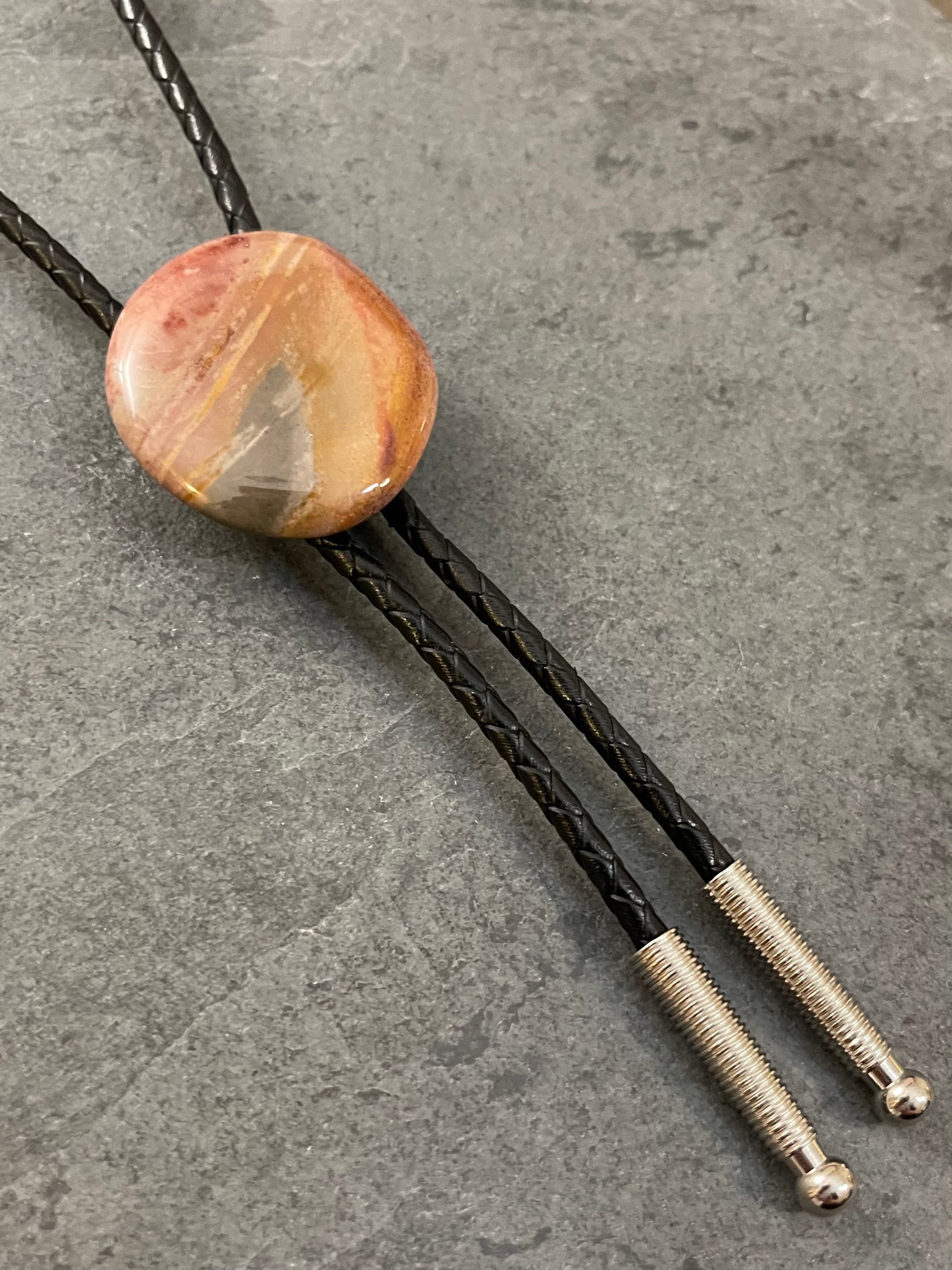 Fiery Ombre – Polychrome Jasper Bolo Tie 01