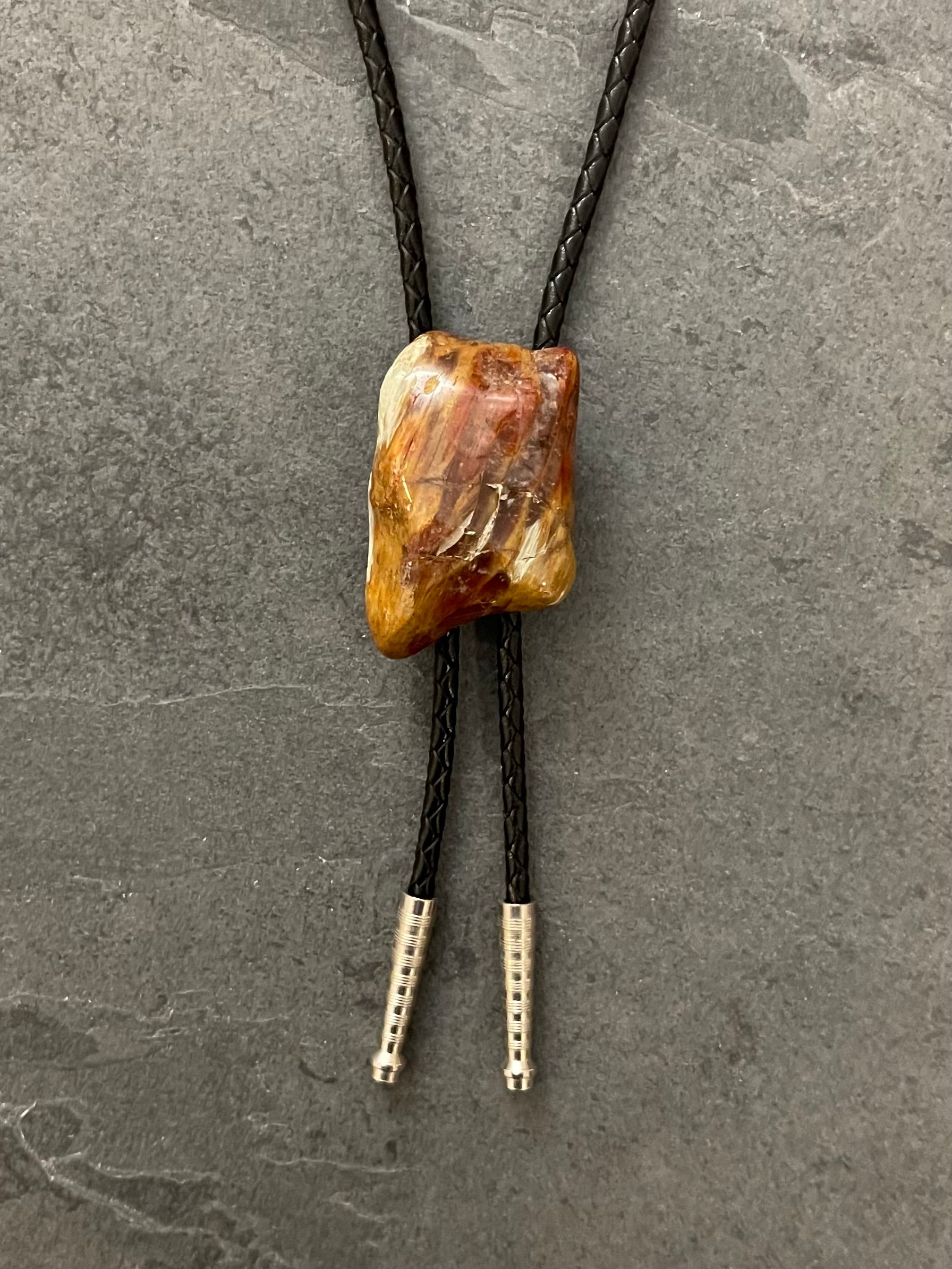 Sepia Horizon – Amphibole Quartz Bolo Tie