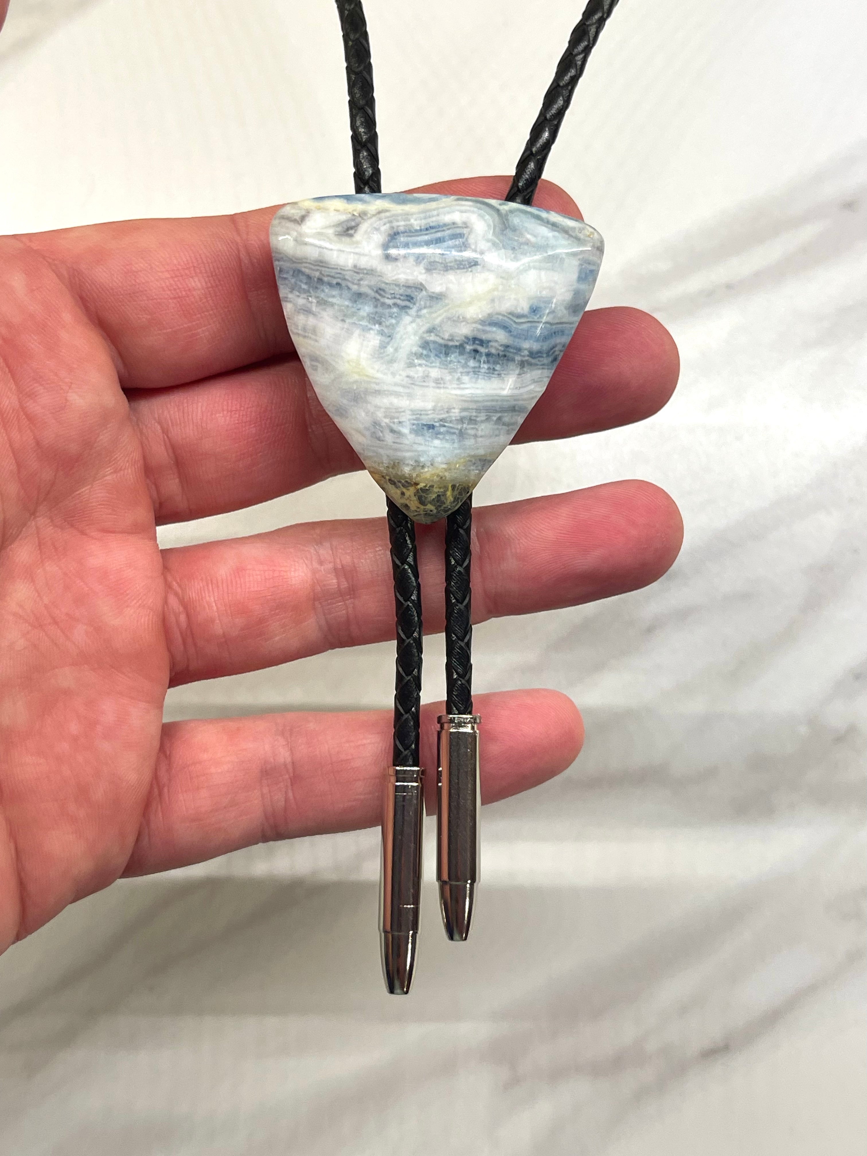 Blue Scheelite Bolo Tie