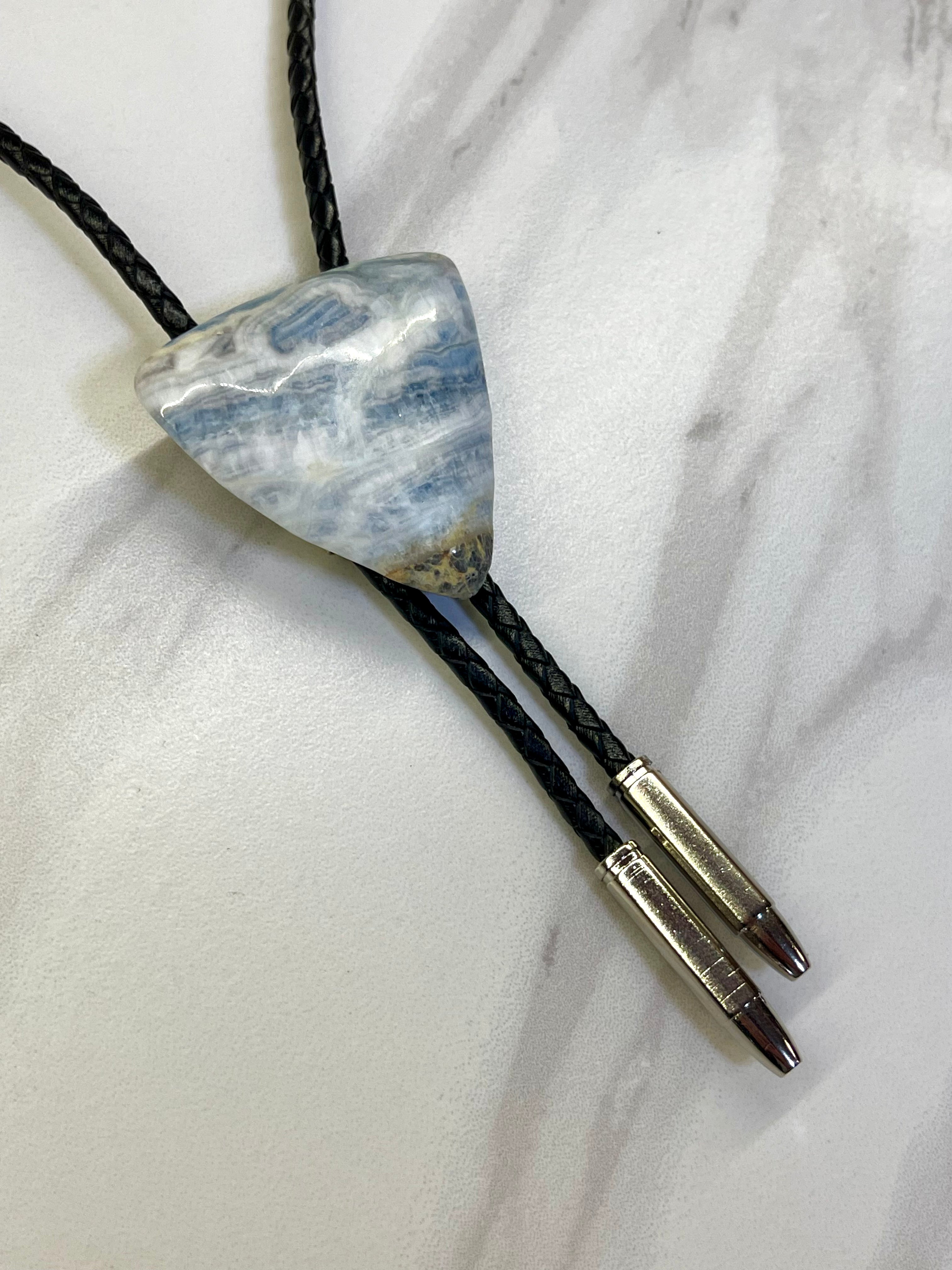 Blue Scheelite Bolo Tie