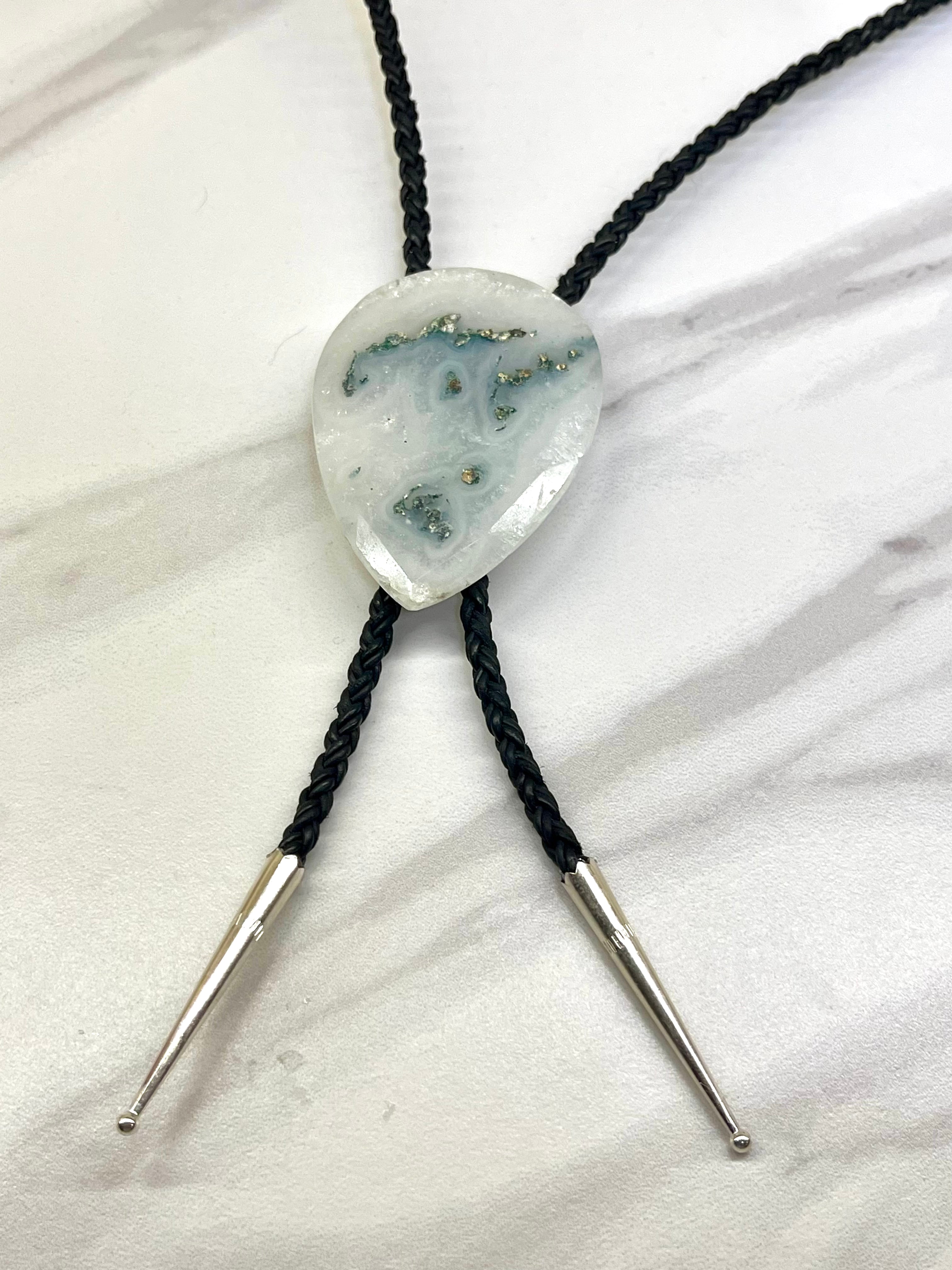 Faceted Roots – Moss Agate Bolo Tie