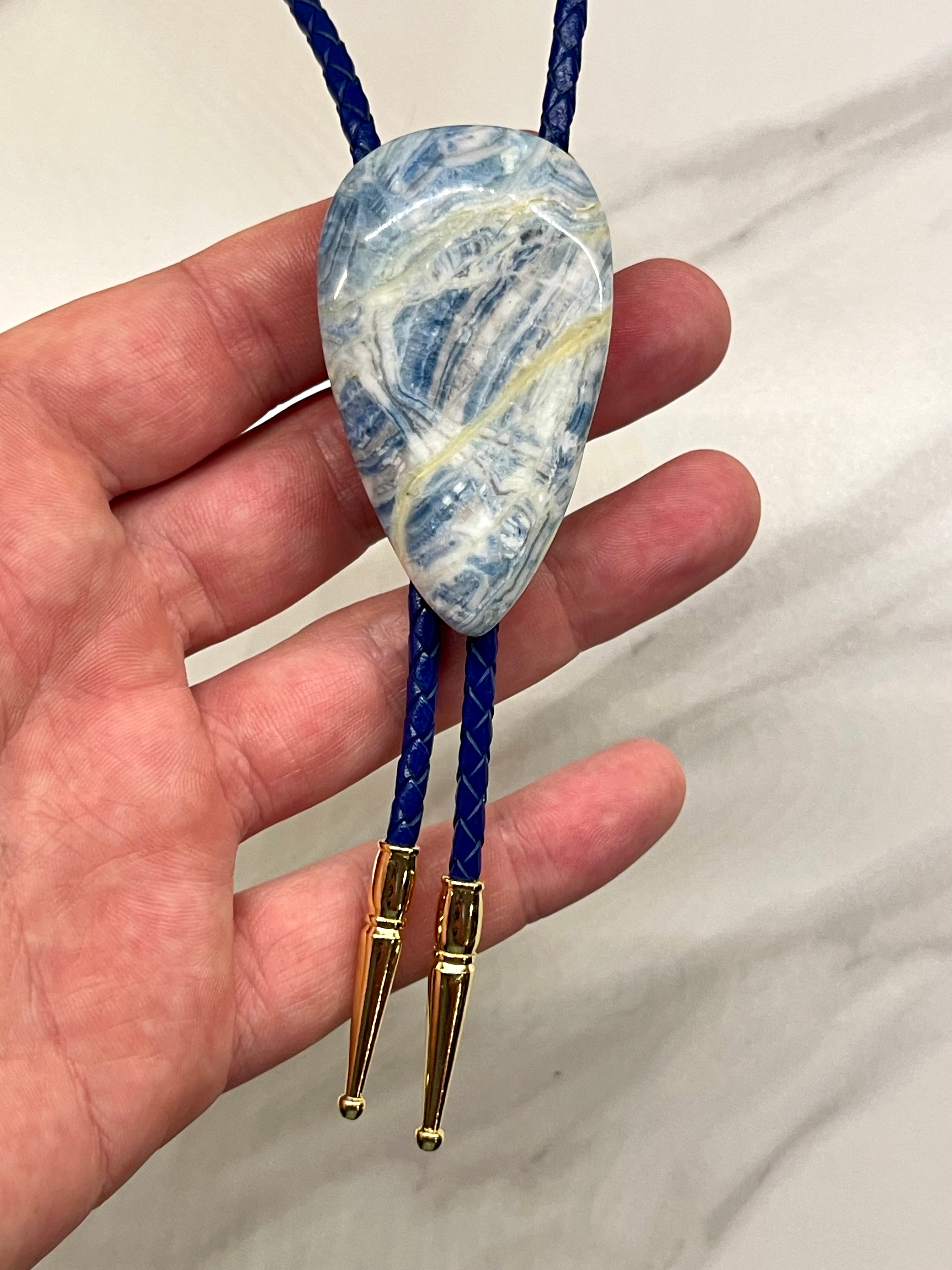 Neptune's Drop – Blue Scheelite Bolo Tie