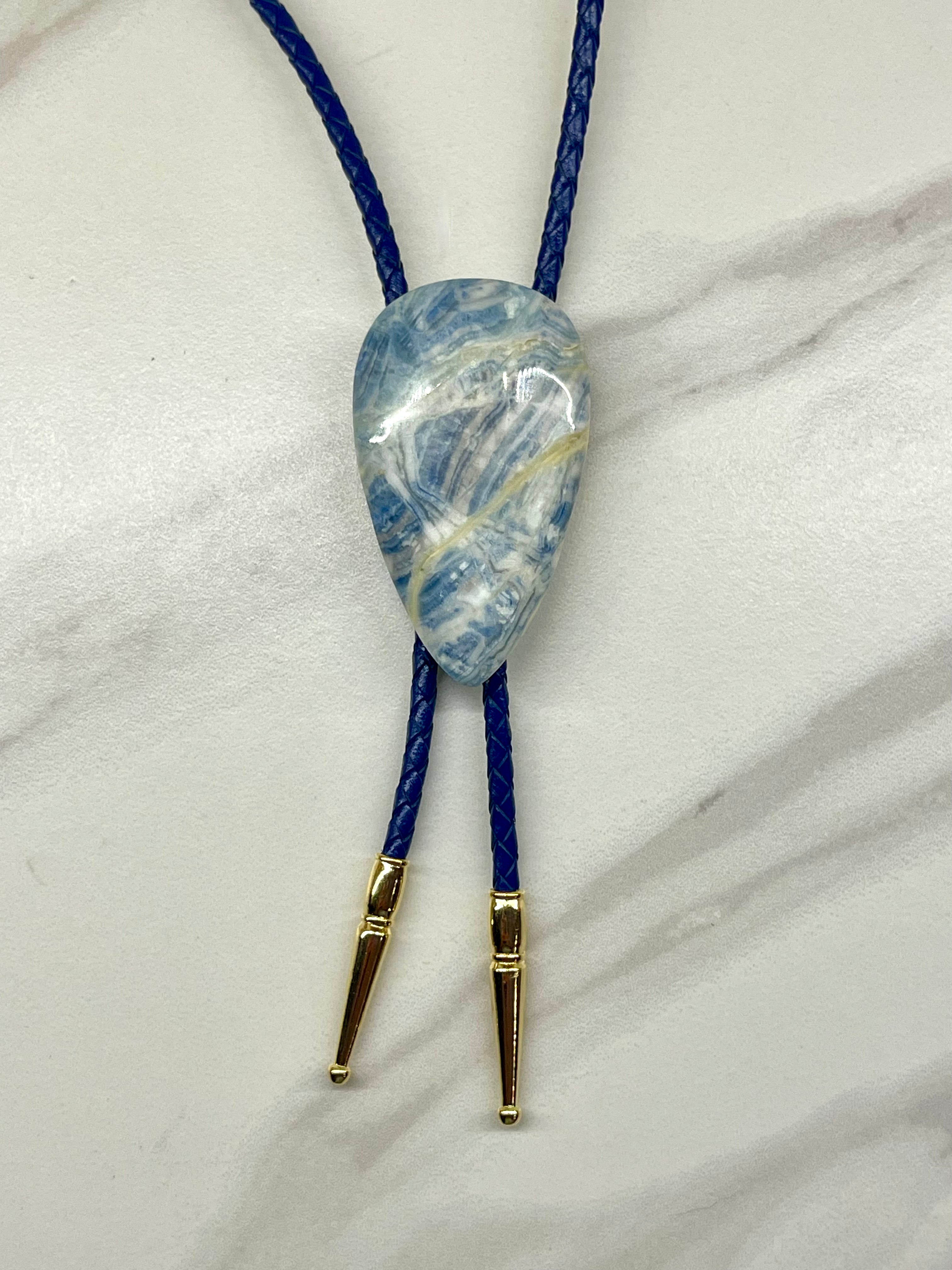 Neptune's Drop – Blue Scheelite Bolo Tie