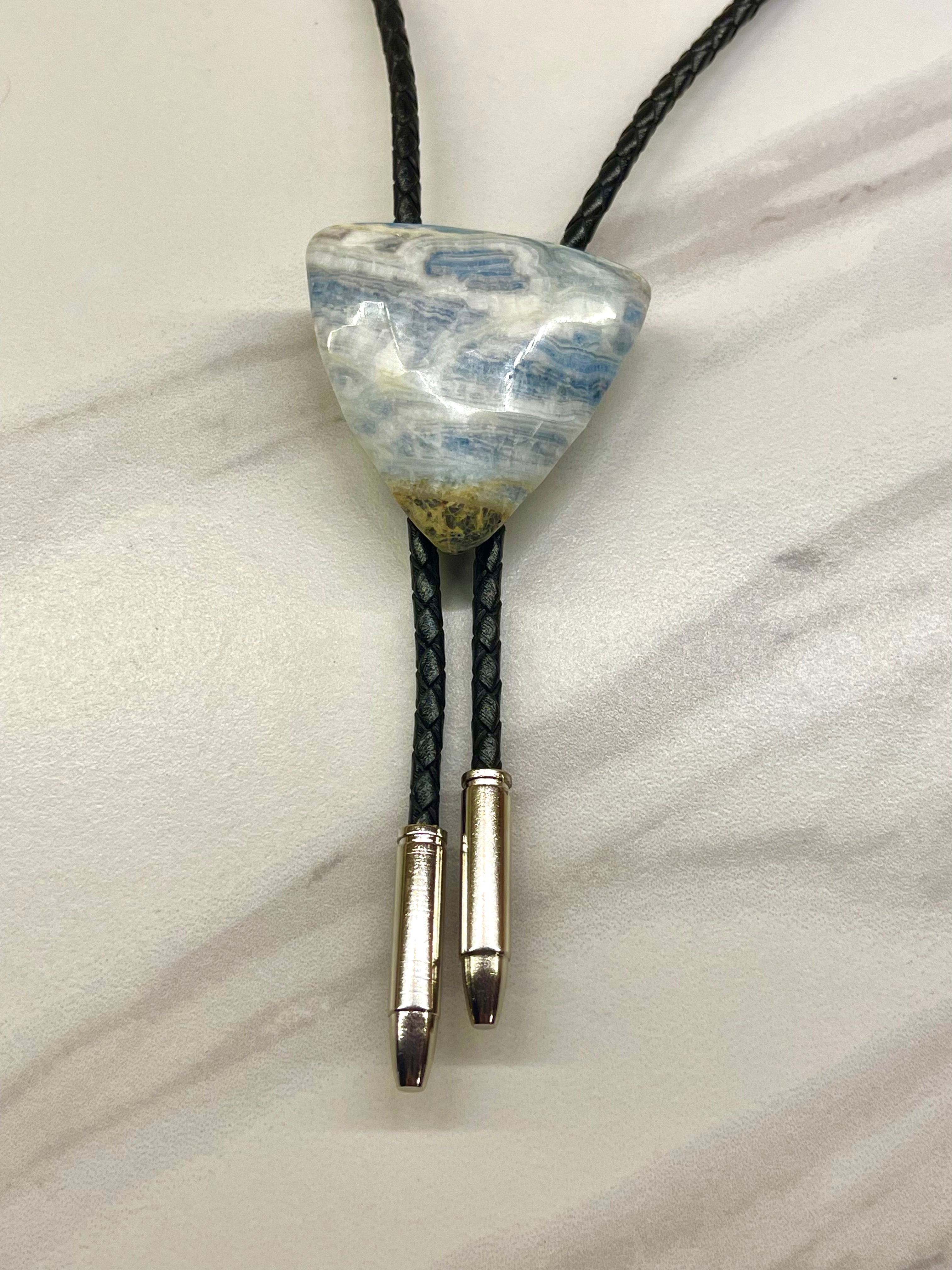 Blue Scheelite Bolo Tie