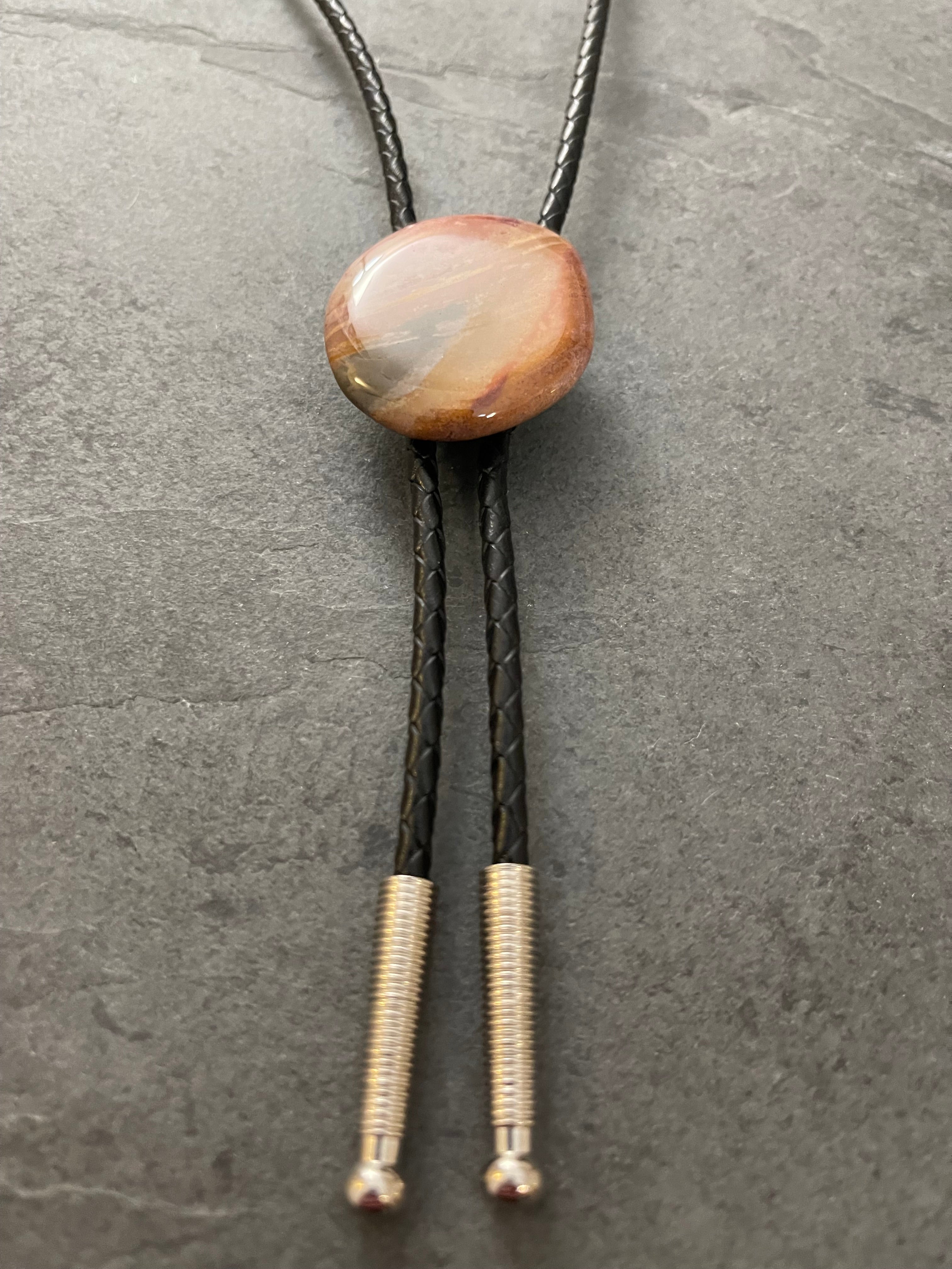 Fiery Ombre – Polychrome Jasper Bolo Tie 01