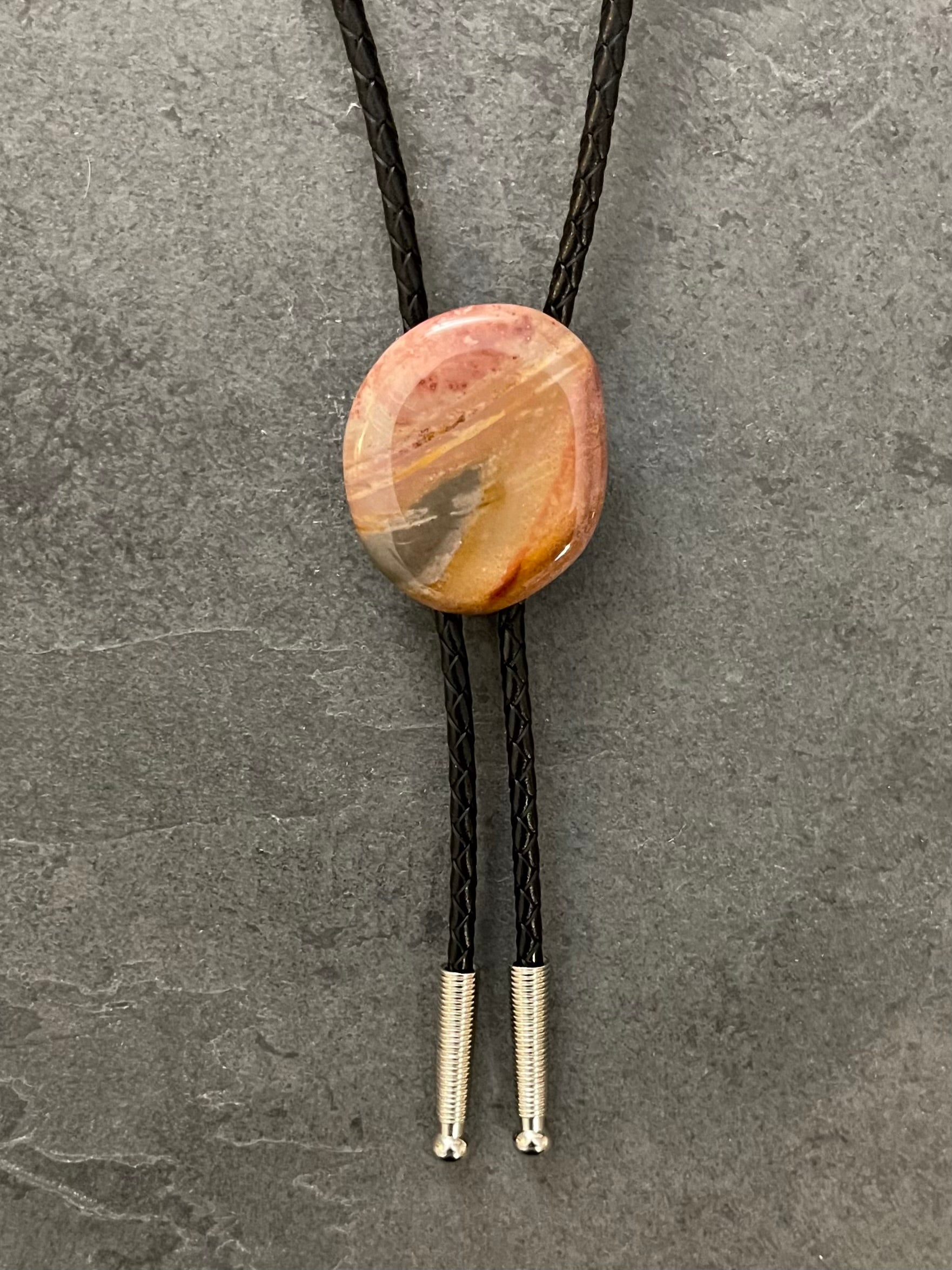 Fiery Ombre – Polychrome Jasper Bolo Tie 01