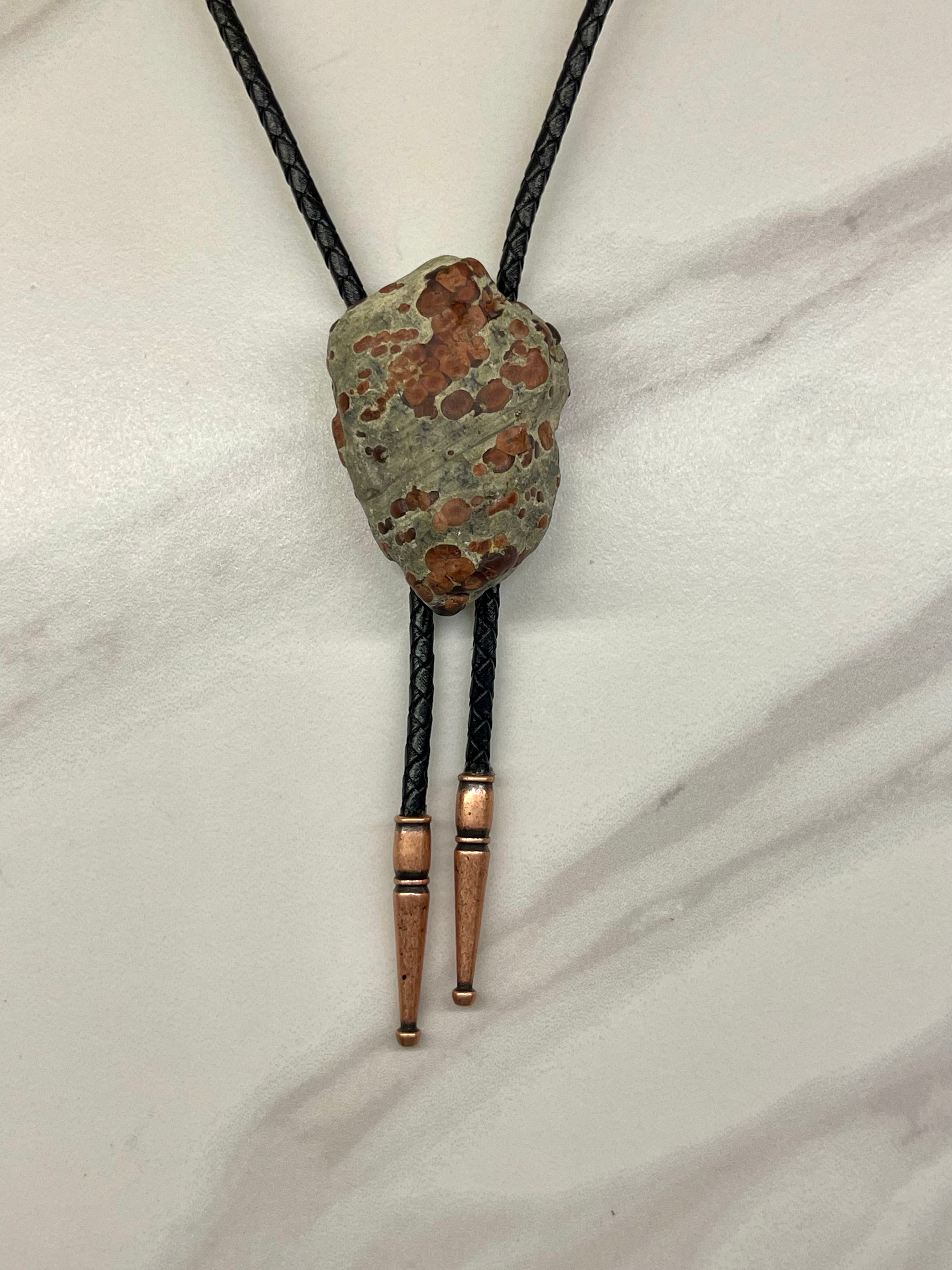 Feldspar Dapple  – Peanut Obsidian Bolo Tie