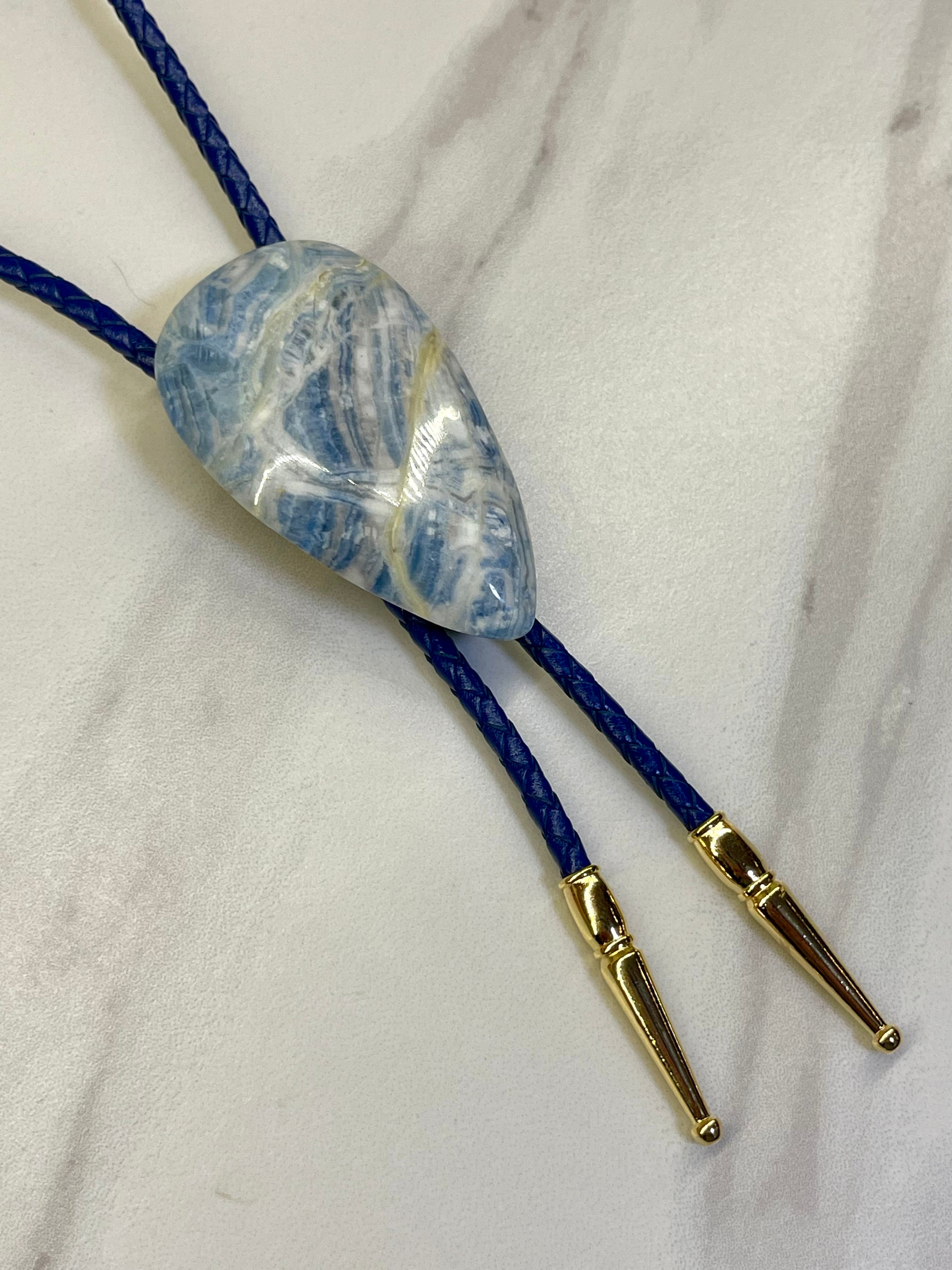 Neptune's Drop – Blue Scheelite Bolo Tie