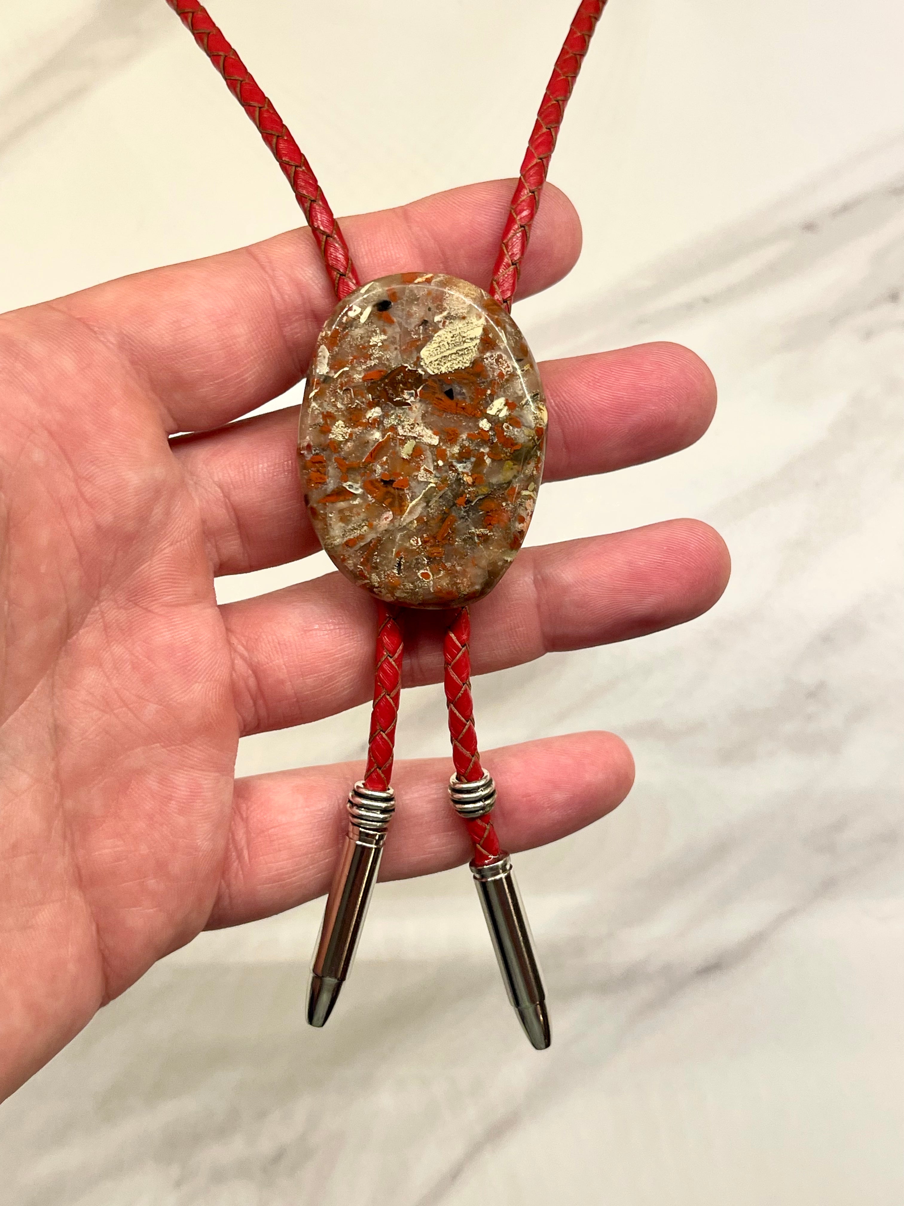 Brecciated Red Jasper Bolo Tie