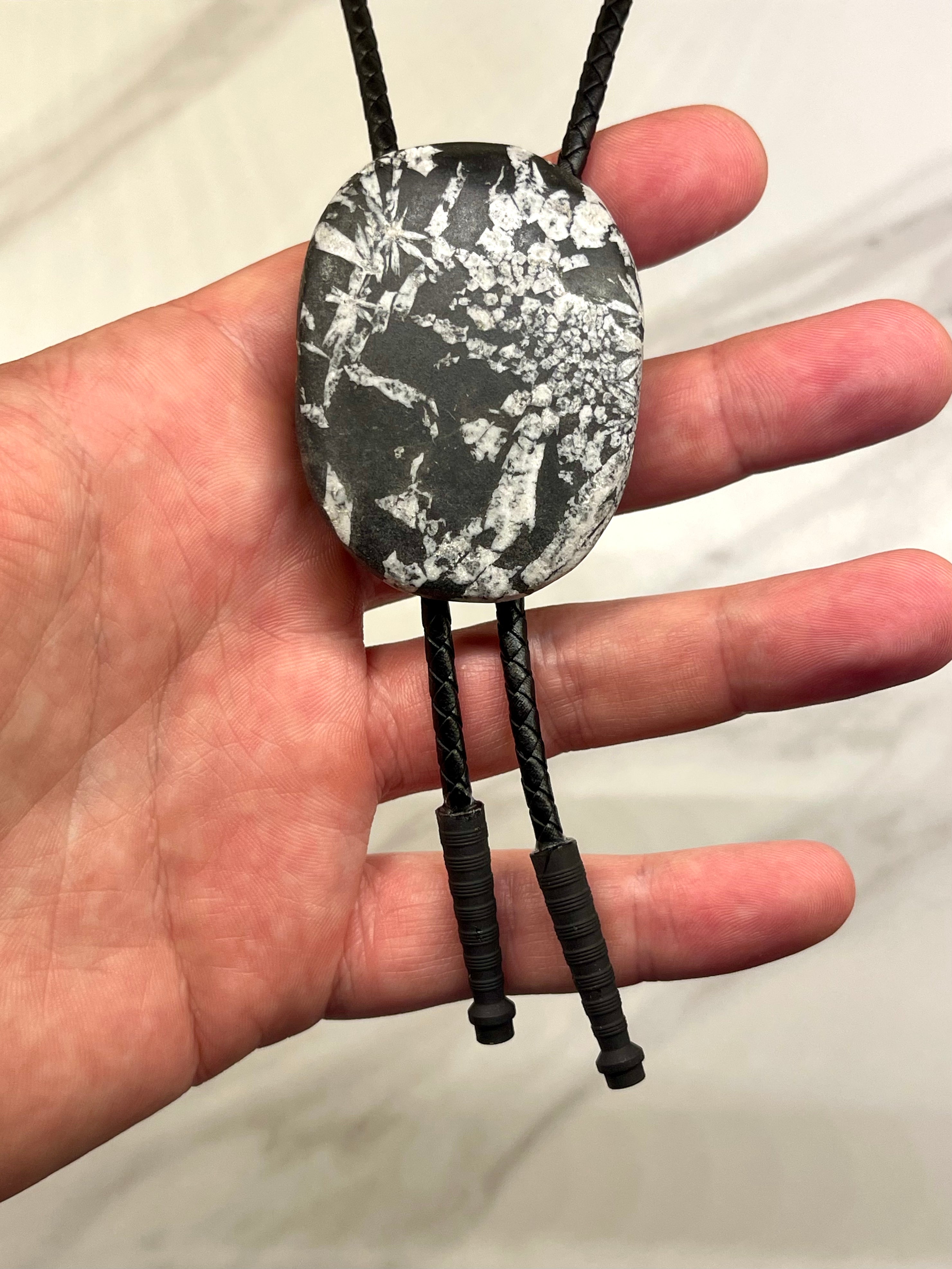 Chrysanthemum Stone Bolo Tie