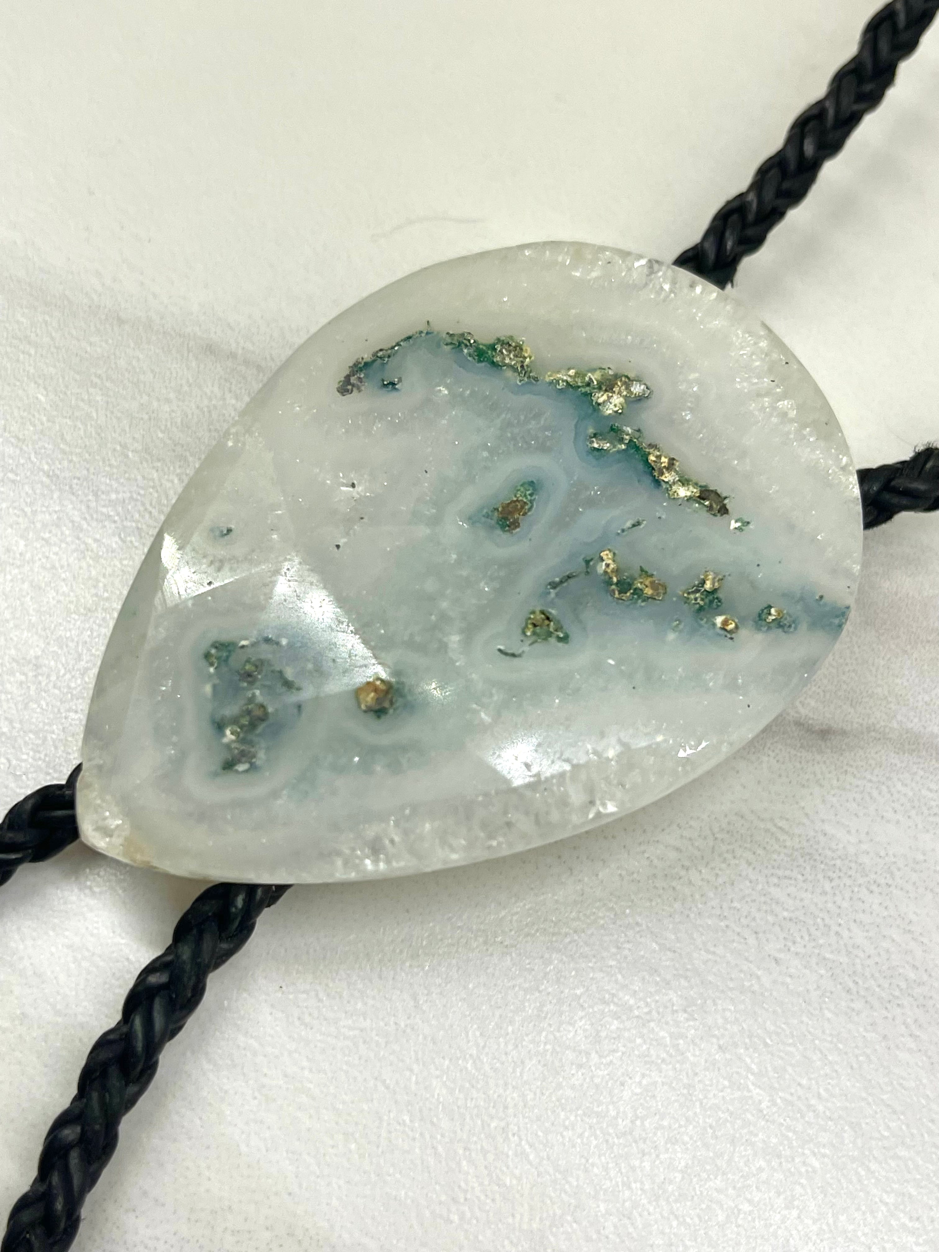 Faceted Roots – Moss Agate Bolo Tie