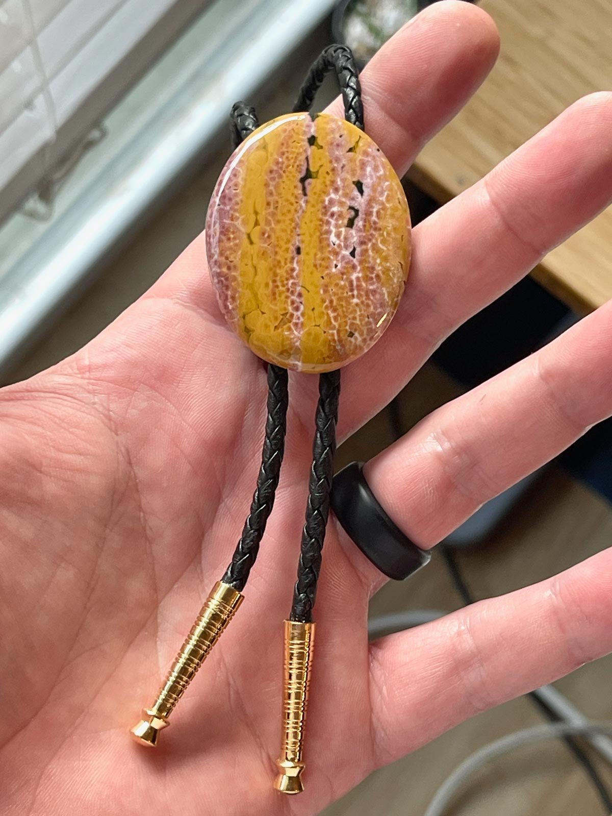 Sunset Orb – Ocean Jasper Bolo Tie