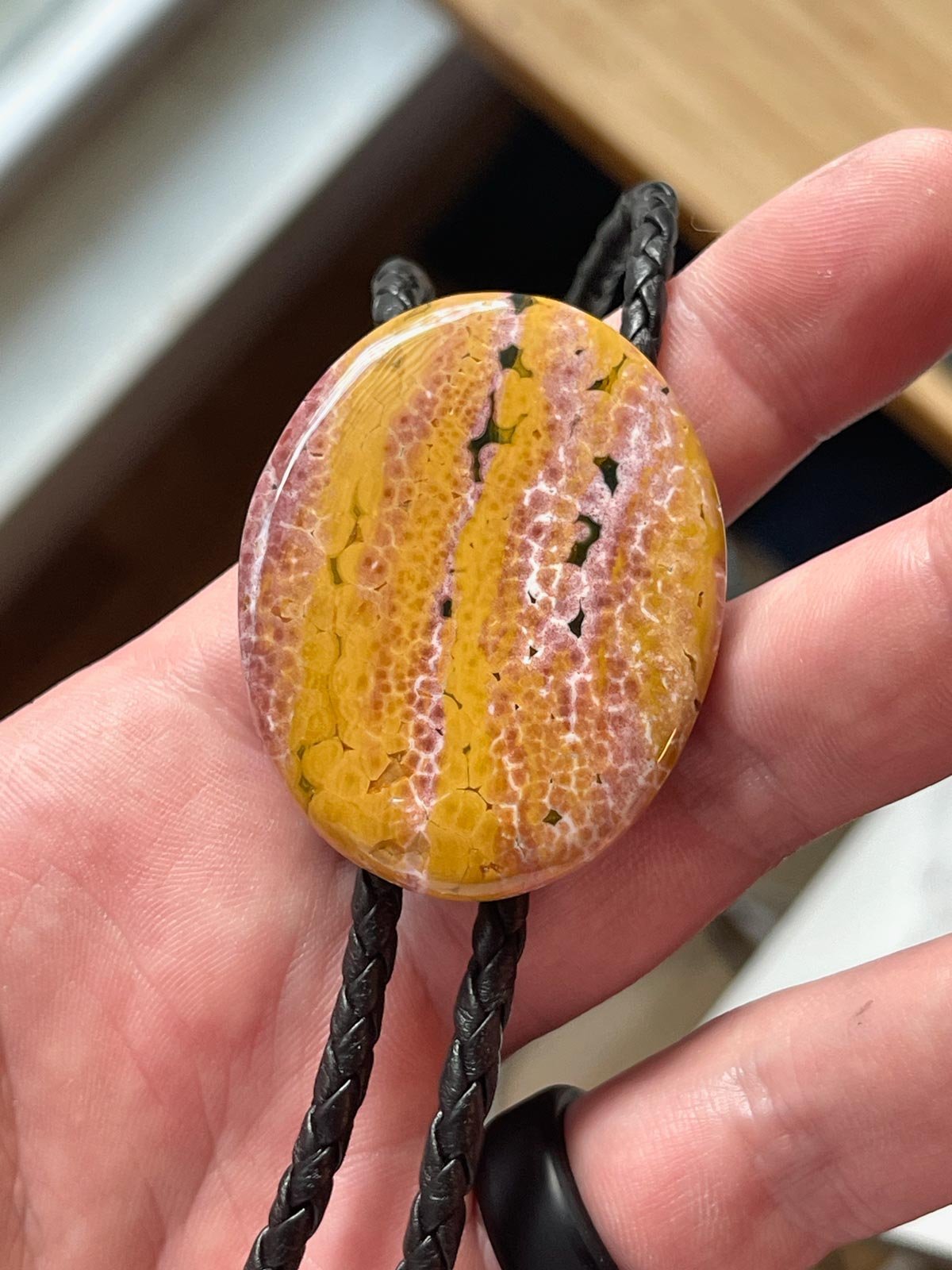 Sunset Orb – Ocean Jasper Bolo Tie