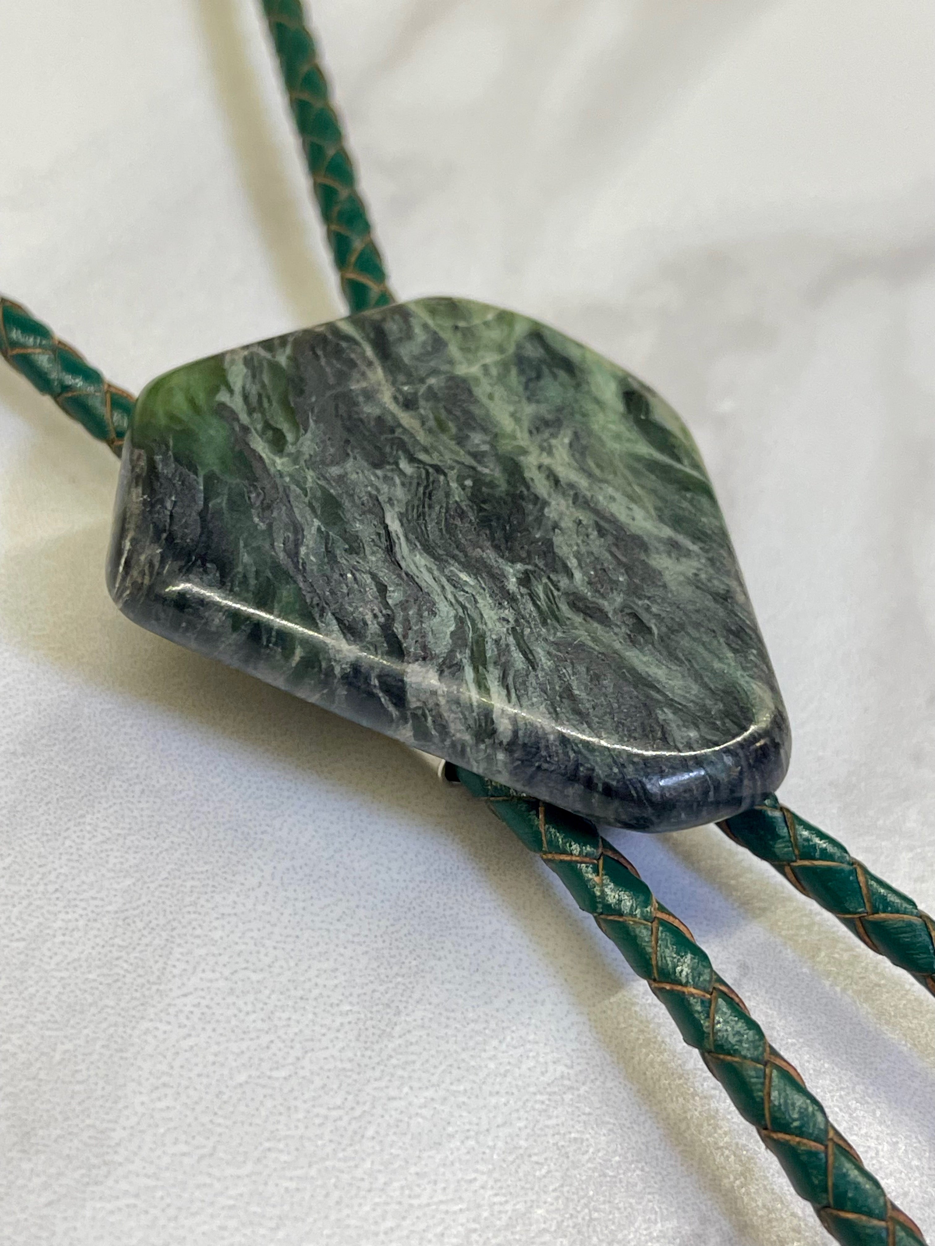 Mossbound Peak – Green Jade Bolo Tie